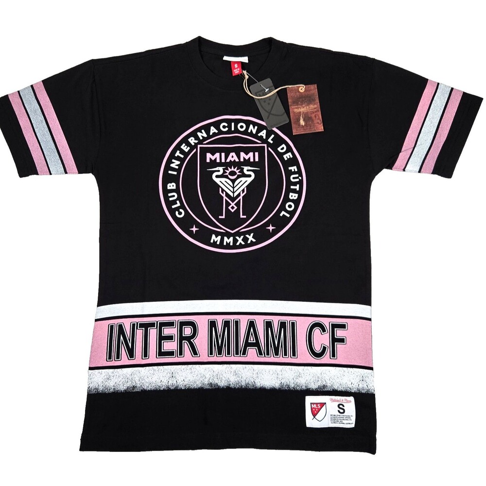 Inter Miami Mitchell & Ness T-Shirt Men’s Oversized Small Soccer Black New